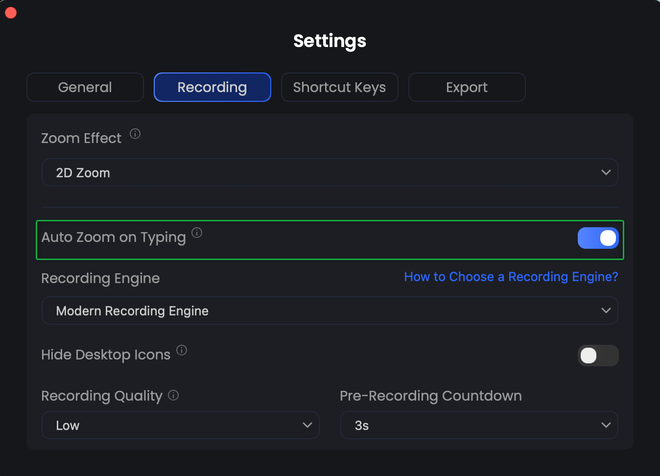 Enable on Settings Page