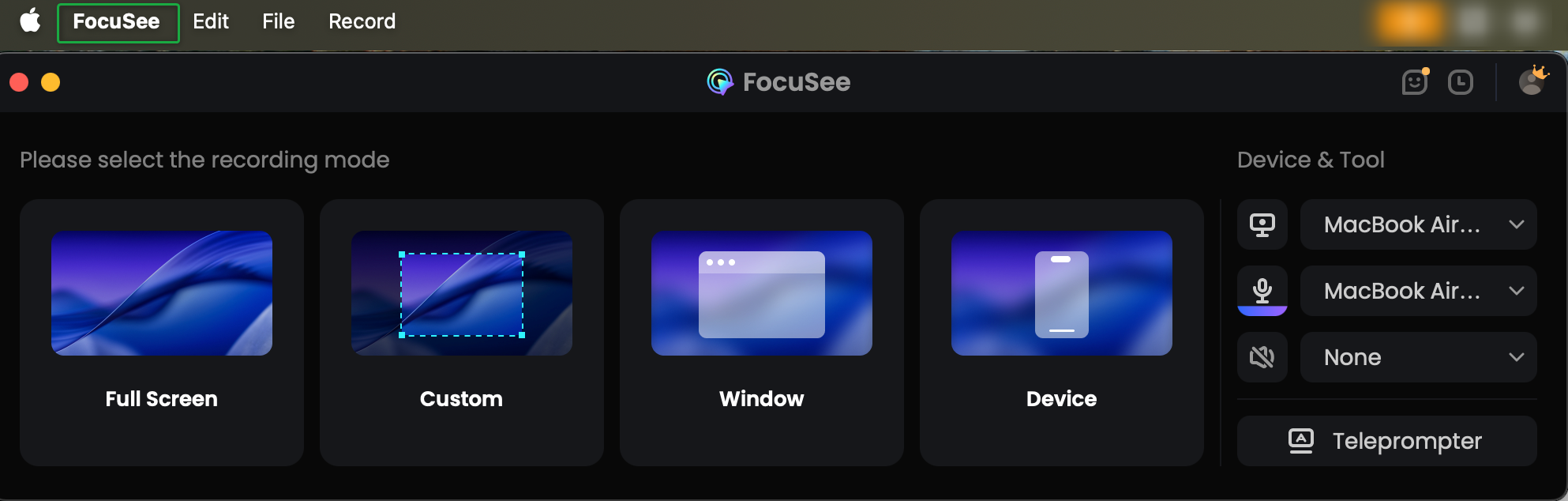 Click FocuSee icon