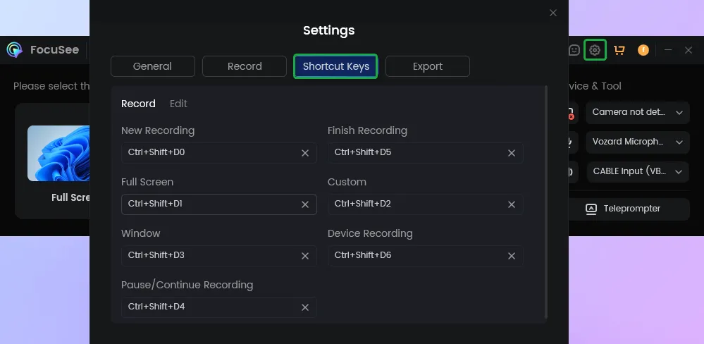 Change Keyboard Shortcuts