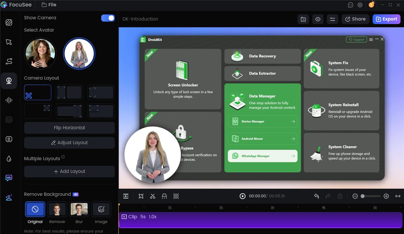 Customize AI Avatar Layout