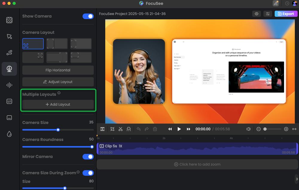 Add Multiple Layouts
