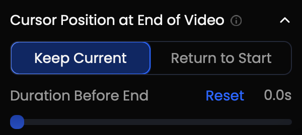 Set the Cursor Position at the End of the Video