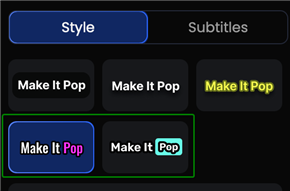Select Highlight Subtitle Style