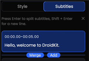 Merge and Add Subtitle Blocks