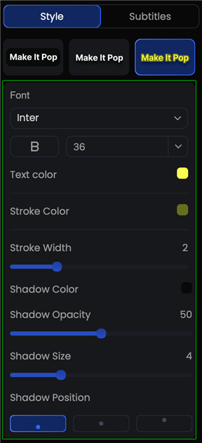 Customize Subtitle Settings