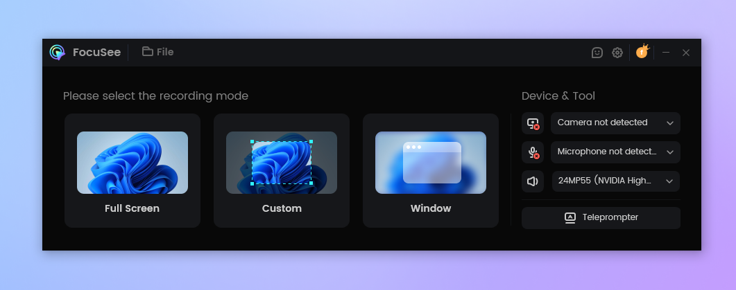 the Main Interface of FocuSee