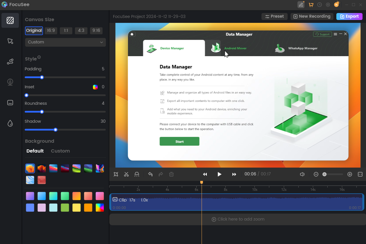 The Recording Editing Interface of FocuSee