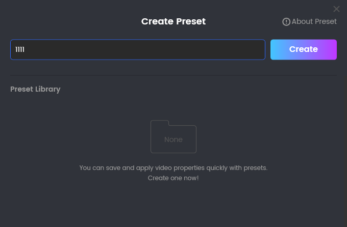 Create Your Preset