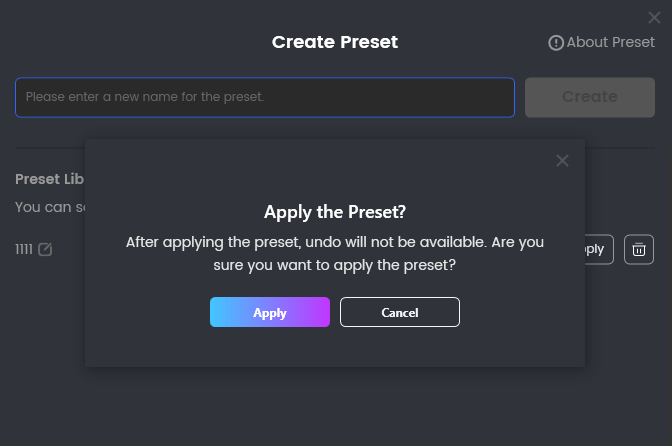 Apply for Preset