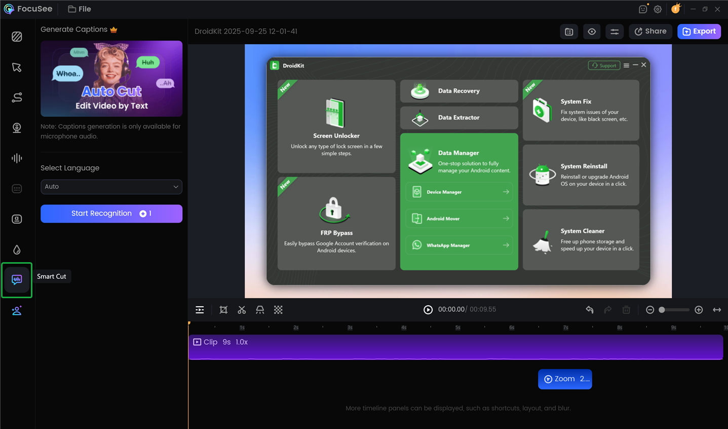 Choose Smart Cut Mode