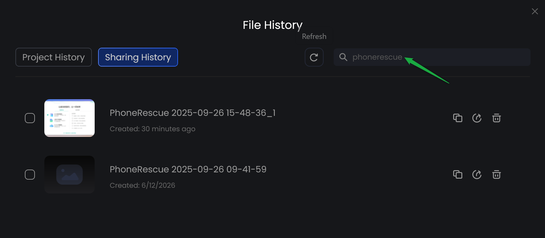 Search Shared Files