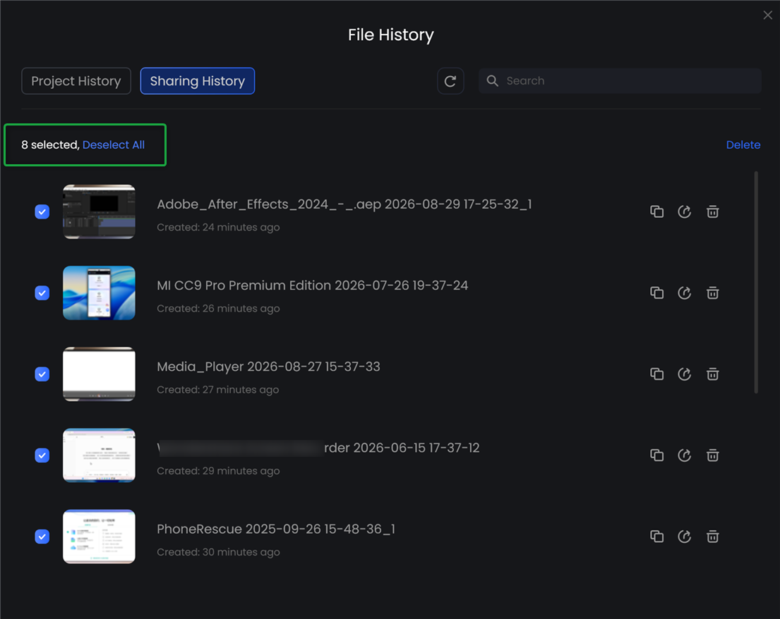 Delete Multiple Sharing Records