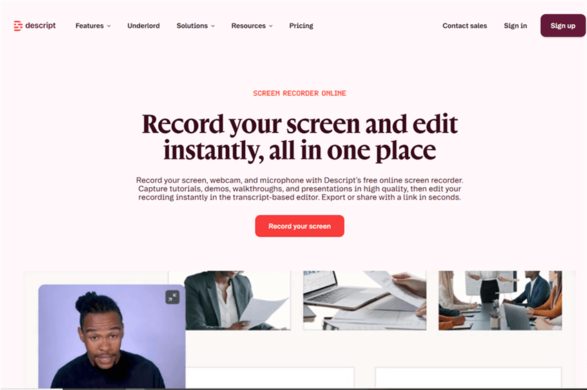 Screen Studio Alternative for Windows - Descript