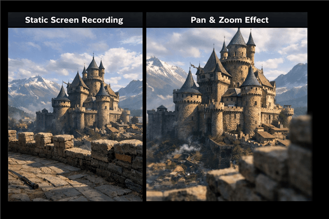 Static Footage VS A Dynamic Pan and Zoom effect
