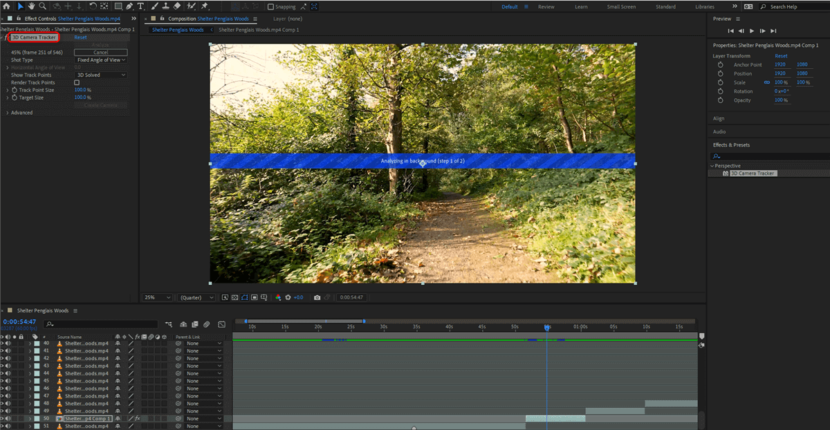 3D Camera Tracker in After Effects
