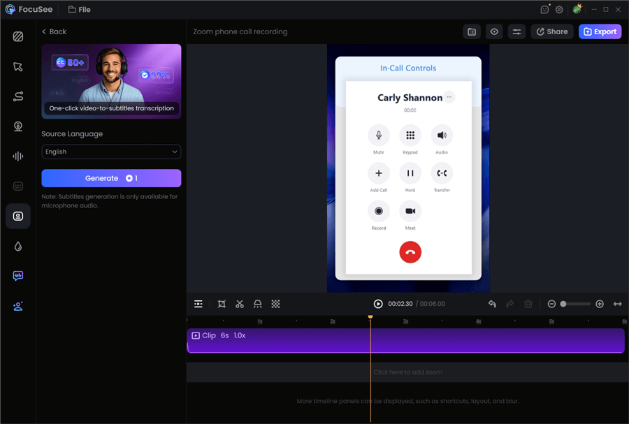 Record Zoom Phone Call with FocuSee