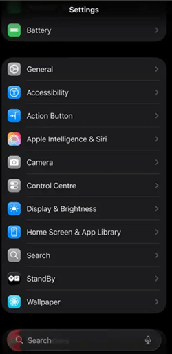 Open the Settings App