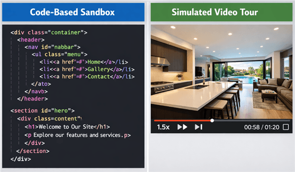 SaaS demo comparison: code-heavy vs. lightweight tours.
