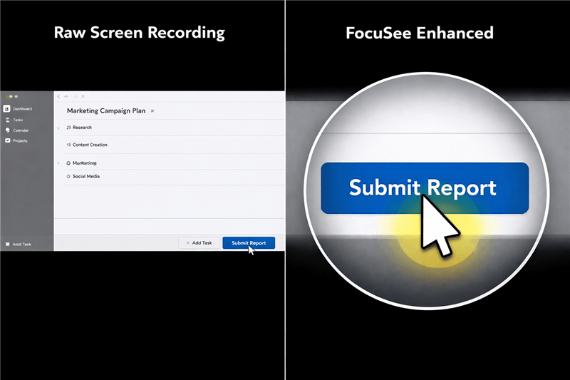 Raw Screen Recording vs. Auto Zoom Effects Recording