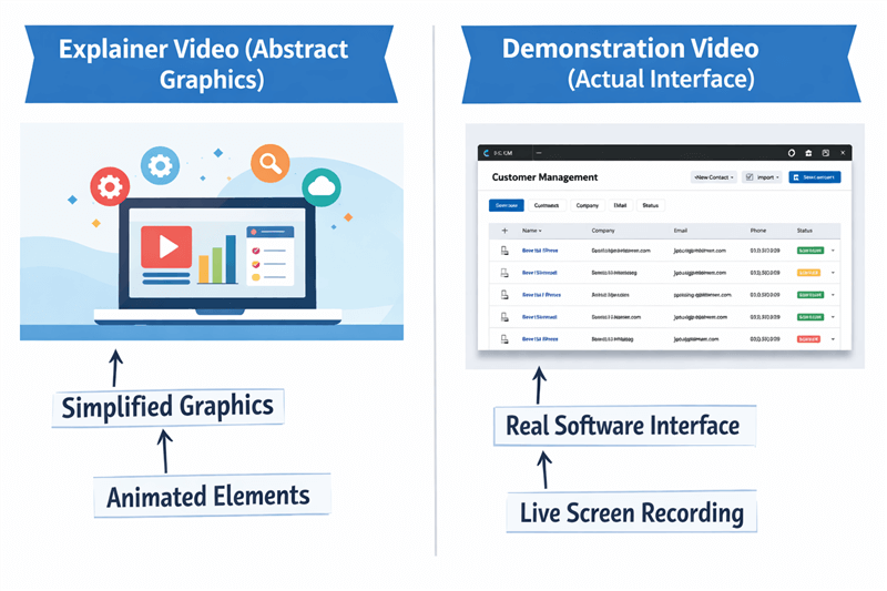 Explainer Video vs. Demonstration Video