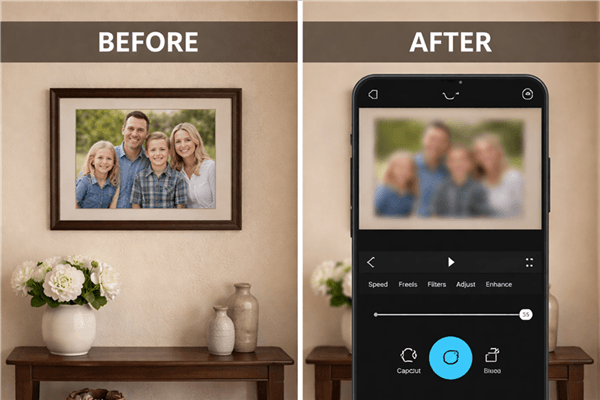 Blurred Private Details in a House Tour Video