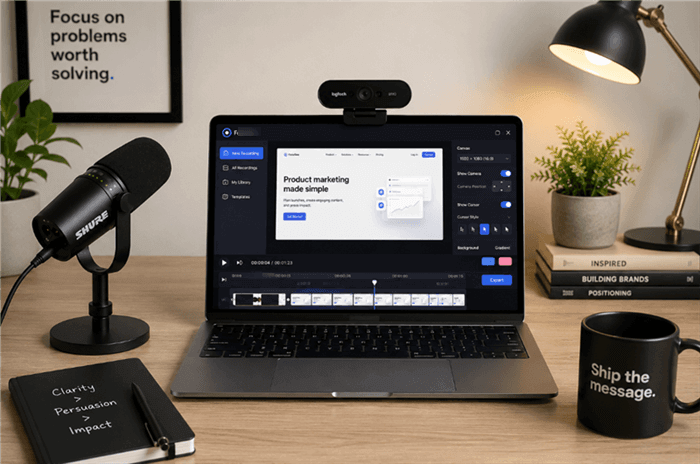 A Desk Setup for Creating Product Demo Videos
