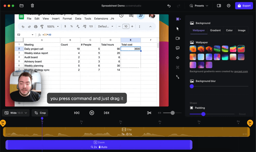 Screen Studio Interface - Mac Only