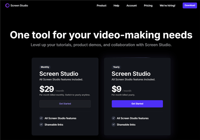 Screen Studio Pricing