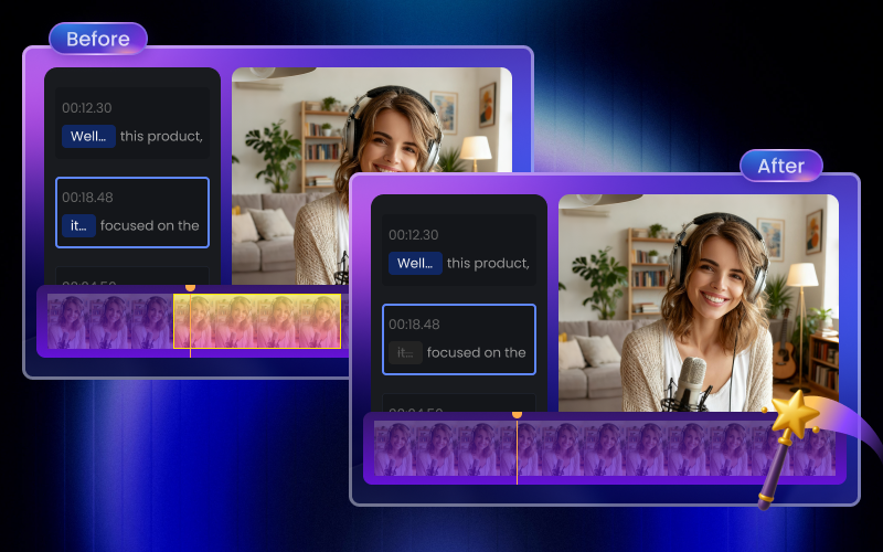 AI Silence & Filler-Word Removal