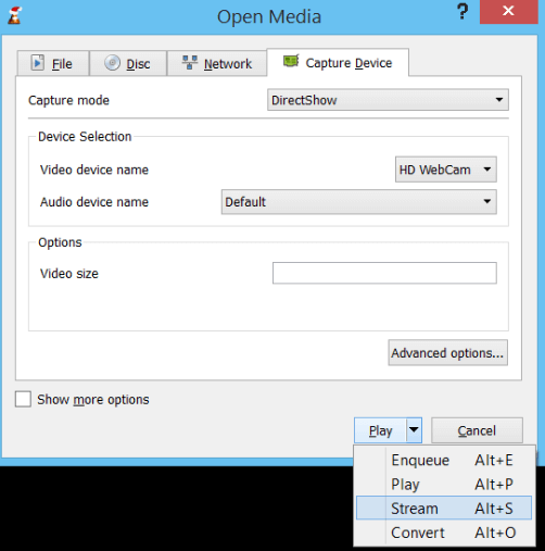 Choose Desktop As the Capture Mode