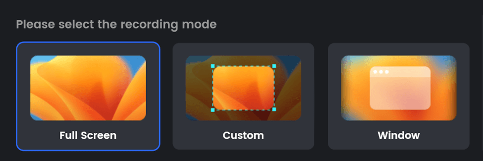 Choose screen area