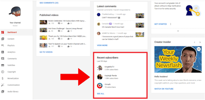 Click Recent Subscribers