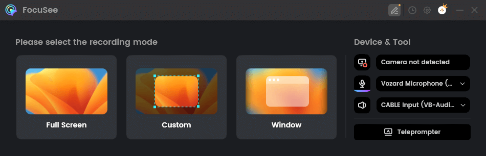 Choose the Recording Mode