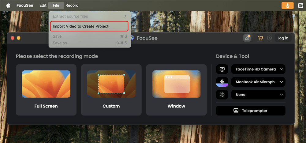Import Video to Create Project