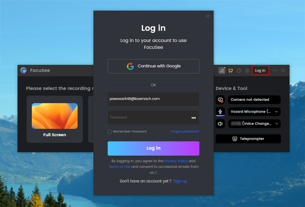 Create an Account and Activate FocuSee