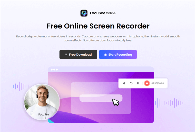 FocuSee Online Screen Recorder Free