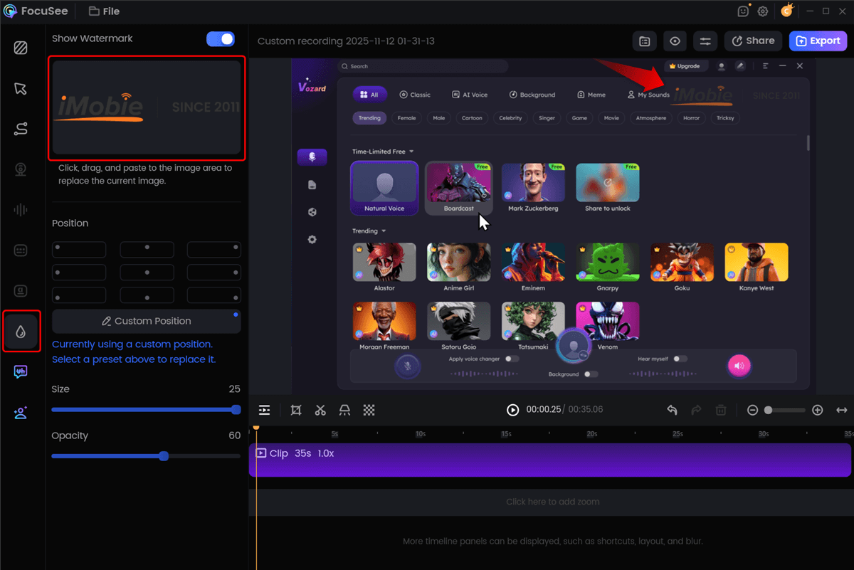 Add Custom Watermark