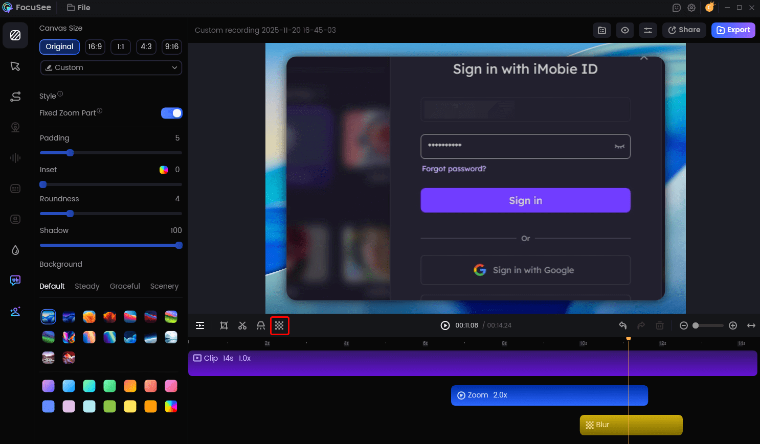 FocuSee Privacy Blur