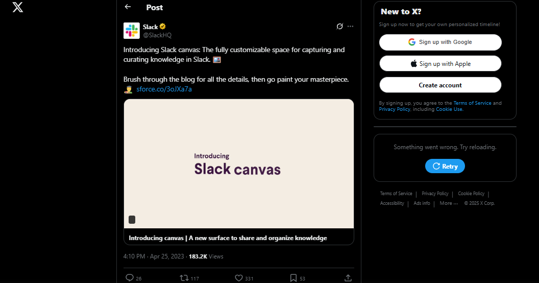 Slack Canvas