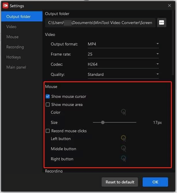 Turn on Mouse Clicks and Highlights