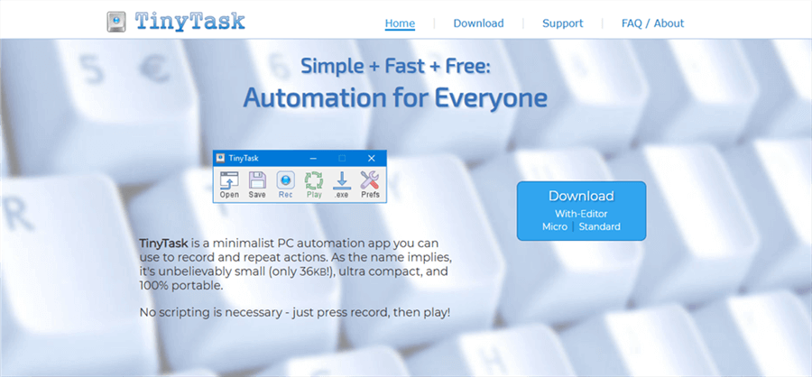 Best Mouse and Keyboard Recorders- TinyTask