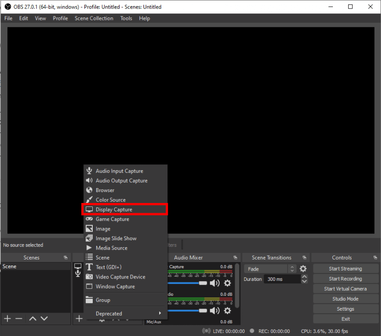 Add a Display Capture