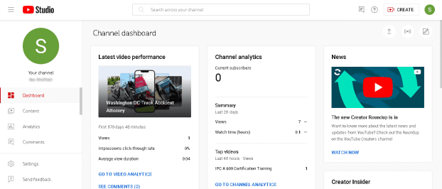 Choose YouTube Studio