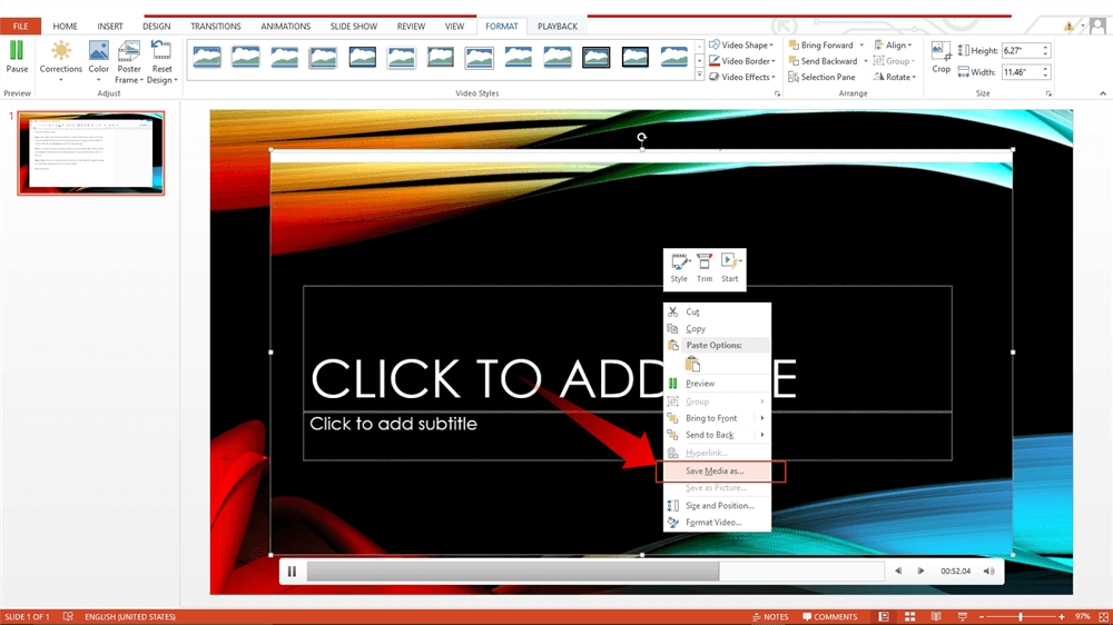 Choose Save Media As