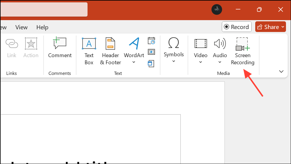 Screen Recording Option