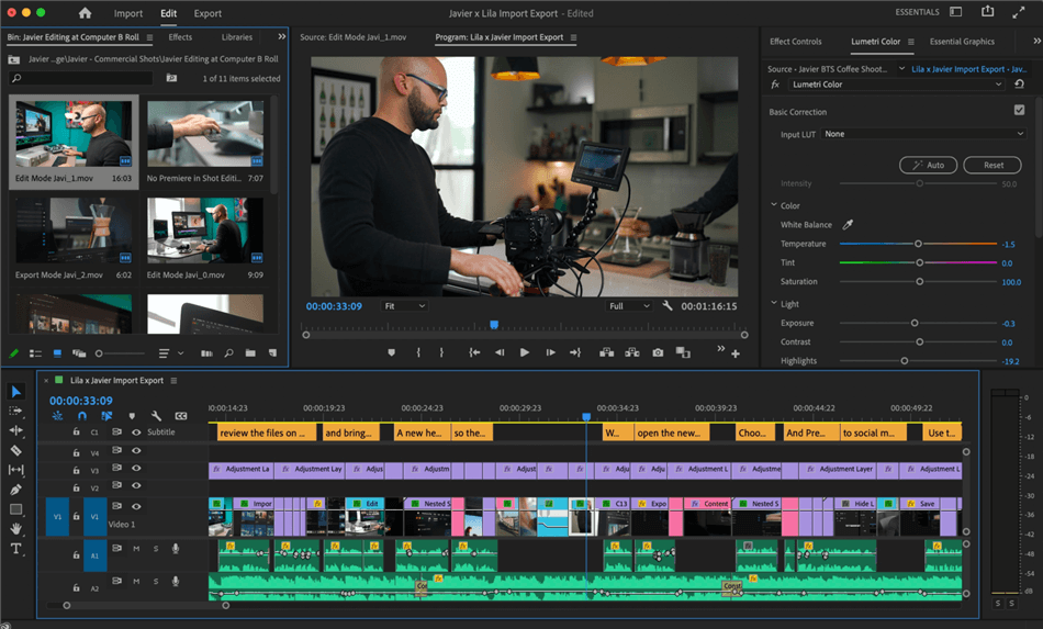 Premiere Pro Interface