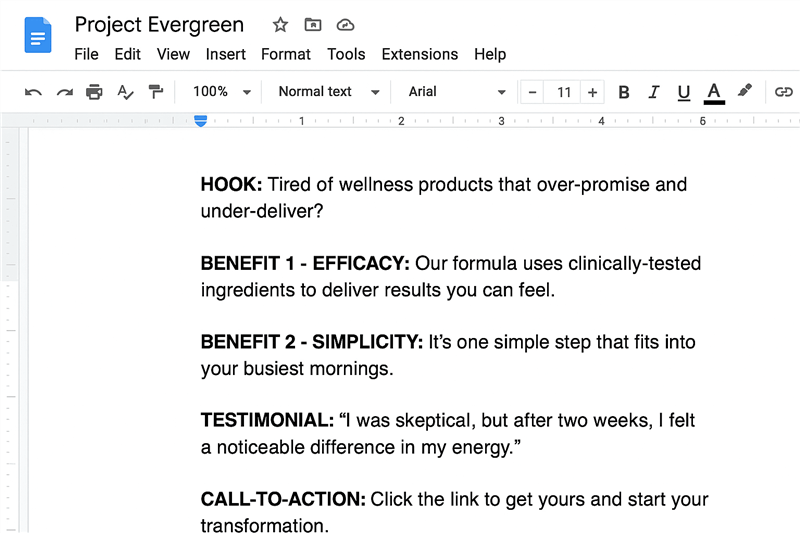 Script for a Marketing Video