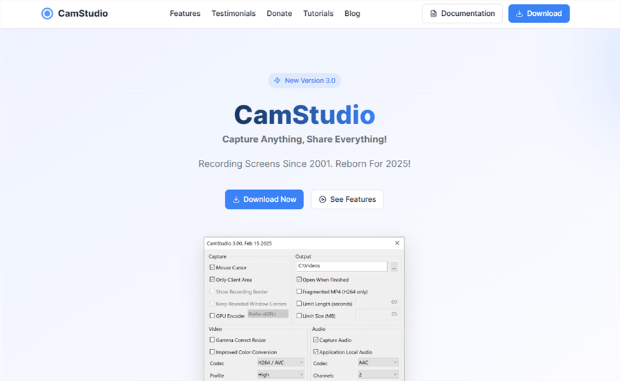 Best Tutorial Video Creator - CamStudio
