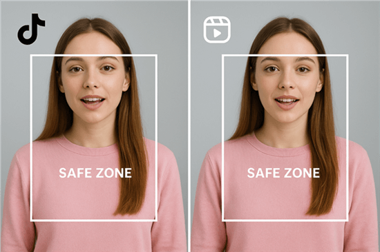 UI safe zones for TikTok and Instagram